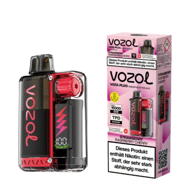 Vozol | Vista Plug 15K (TPD) | STRAWBERRY RASPBERRY CHERRY | 20mg Nikotin