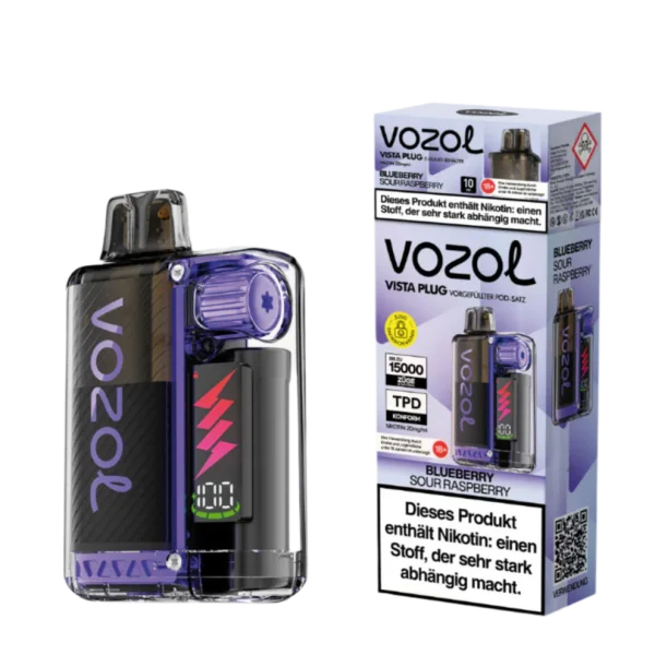 Vozol | Vista Plug 15K (TPD) | BLUEBERRY SOUR RASPBERRY | 20mg Nikotin