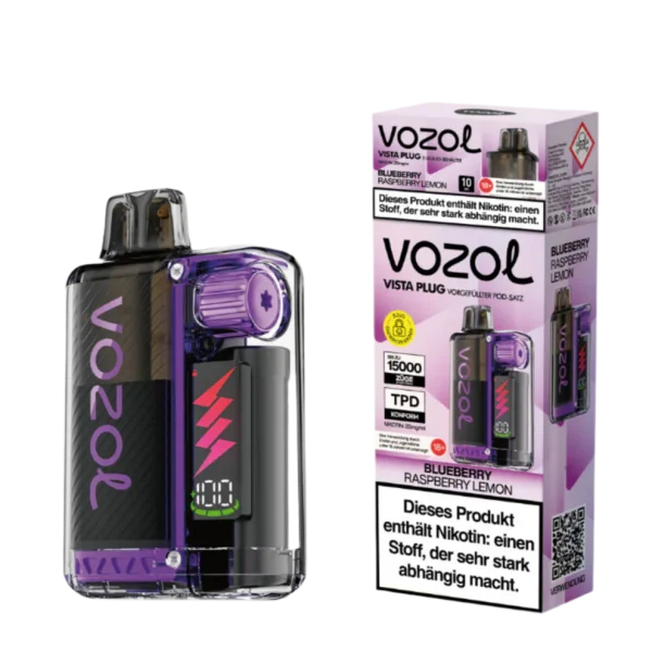 Vozol | Vista Plug 15K (TPD) | BLUEBERRY RASPBERRY LEMON | 20mg Nikotin